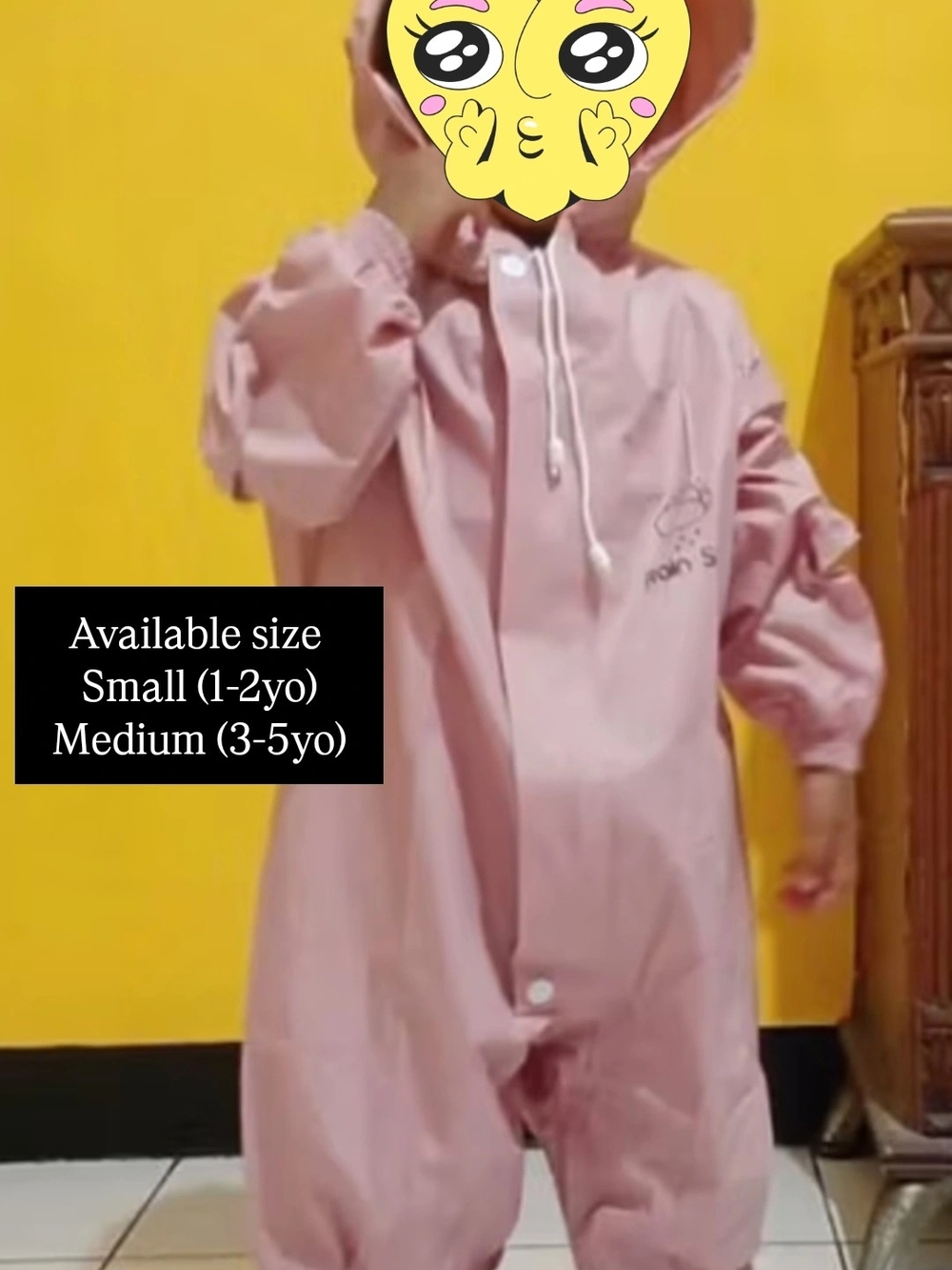 Pink Hooded Kids Rain Suit